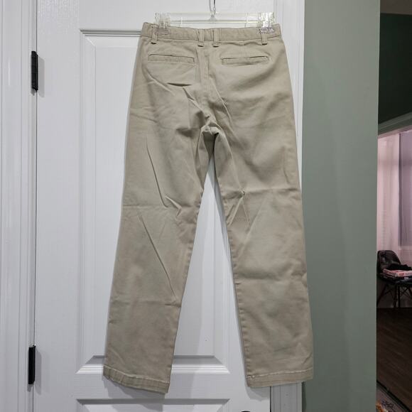 2 Pack Boy's Size 14 Khaki Straight Leg Chino School Uniform Pants - Picture 6 of 9